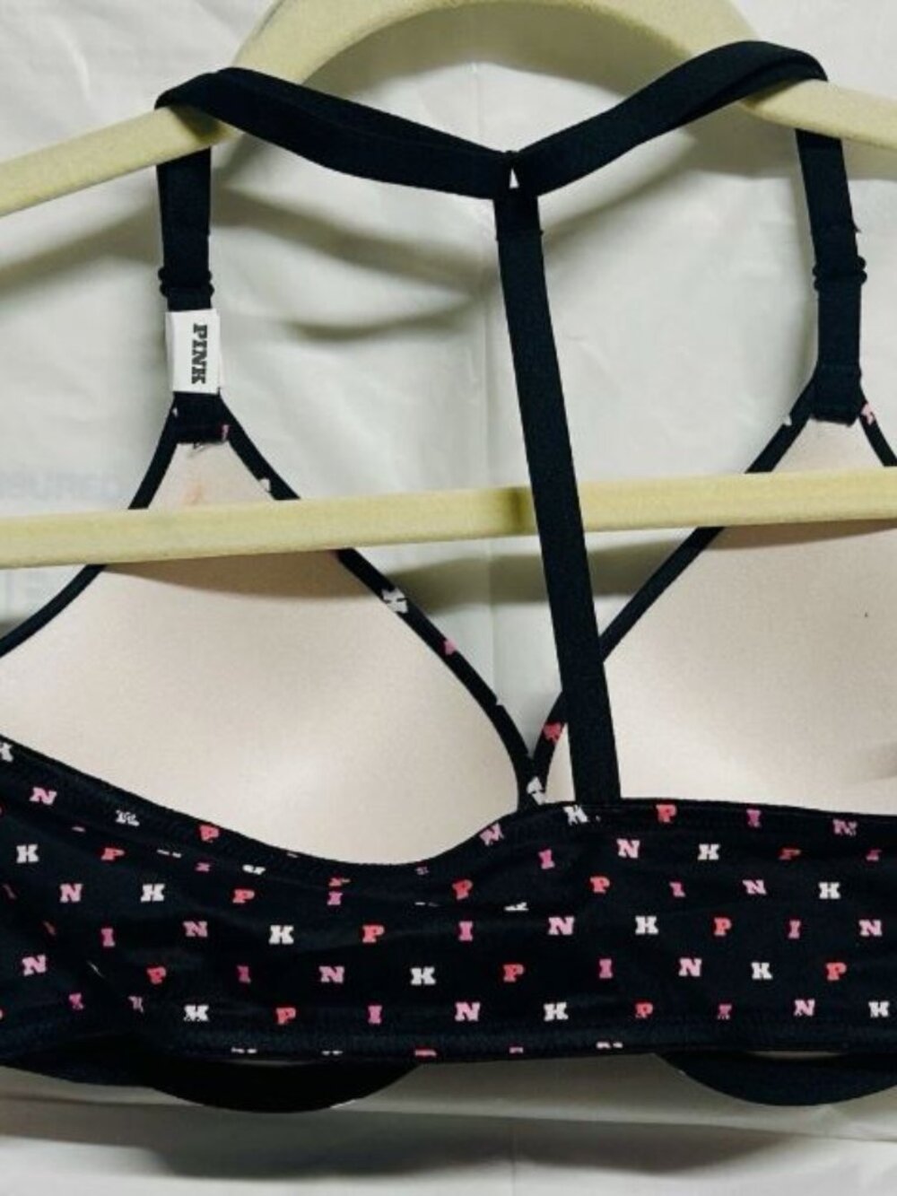 Victoria’s Secret Bra - 34B Black with Pink Pattern - Picture 2 of 5